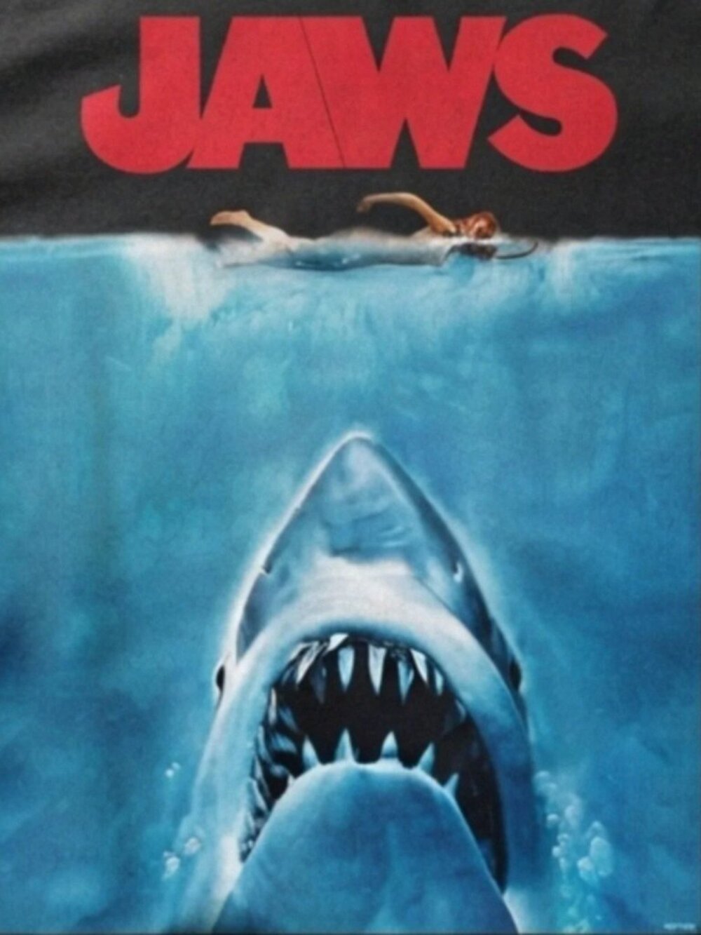 Jaws Movie Poster Graphic Black T-Shirt - Picture 2 of 2